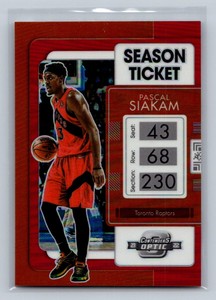 2021 Panini Contenders Optic  #17 Pascal Siakam Red Prizm Holo SP