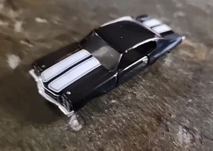 JOHNNY LIGHTNING CHEVELLE HO SLOT CAR BODY SHELL BLACK & WHITE NOS - Picture 1 of 7