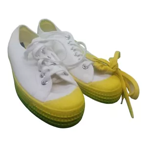Novesta Star Master Sneakers White Canvas Yellow Sole Mens US 11 EU 45 - Picture 1 of 5