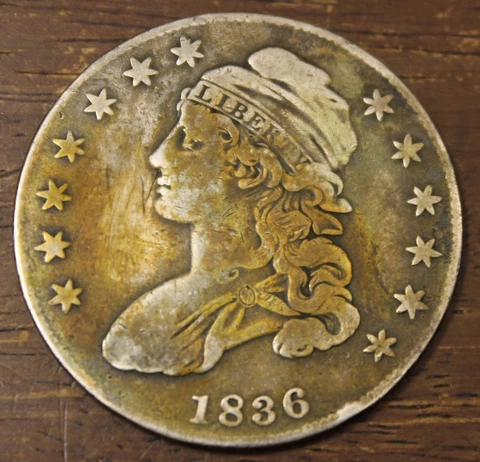 1836 Capped Bust Half Dollar VF Details...............Lot 7716 Cover