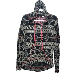 Gimmicks BKE Sweater Womens S Aztec Print Boho Hooded Lightweight Embroidered - Picture 1 of 17
