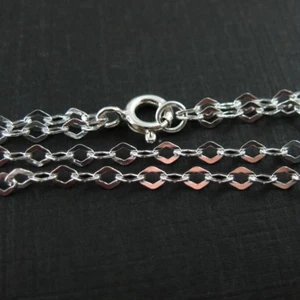 Pulsera de cadena de plata esterlina de 7,5 pulgadas - elegante eslabón de cable doble diamante - Imagen 1 de 4