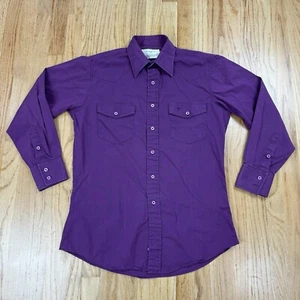 Camisa Longhorn Western Wear para hombre manga larga camisa con botones púrpura - Imagen 1 de 13