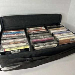 Vintage Case Logic 30 Cassette Tape Black Carrying Case with Adjustable Strap - Picture 1 of 10