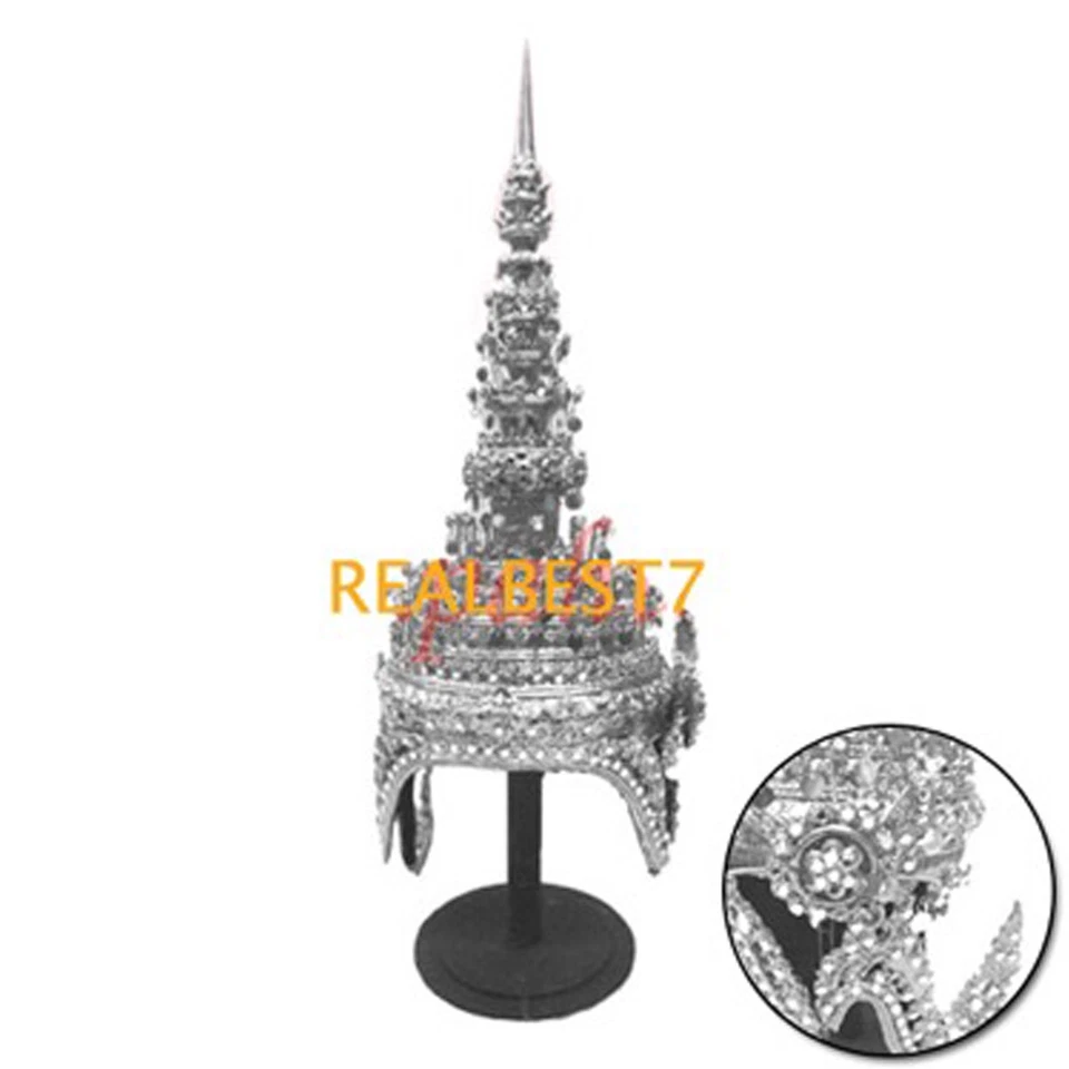 Cabeza de Bailarina Tailandesa Chada Original Premium Si9 Corona Joya y Hoja de Plata CLA209 Foto 1 de 4