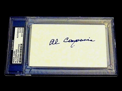 AL CAMPANIS DODGERS GM ROYALS PLAYER SIGNED AUTO VTG INDEX CARD PSA/DNA BEAUTY - Image 1 of 3