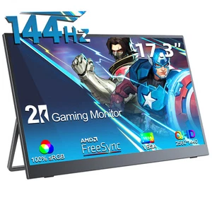 144Hz Gaming Bildschirm 2560x1440 Tragbarer Monitor 17,3 Zoll 2K Laptop Monitor - Afbeelding 1 van 10