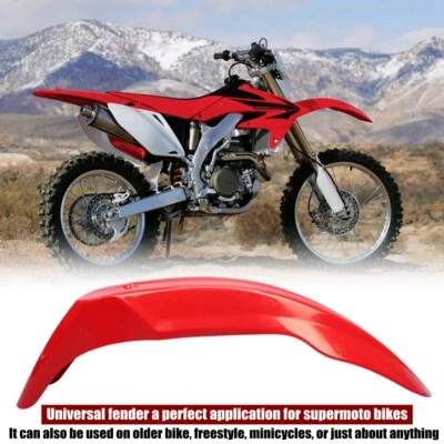 Universal Supermoto Red Front Fender For KTM Honda Suzuki Kawasaki Yamaha Models - Image 1 of 3