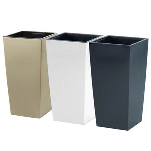 Vaso quadrato Alto Liscio Fioriera moderna Urbi sistema di irrigazione - Photo 1/22