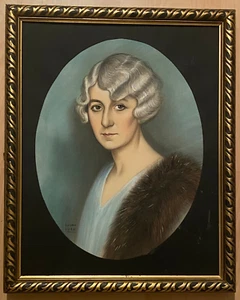 Imposantes, meisterliches Portrait elegante Dame - Pastell um 1900 - Top Rahmung - Picture 1 of 6
