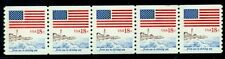 US. #1891 18¢ Flag & Anthem, PNC #1 Strip of 5, og, NH, VF, Scott $125.00