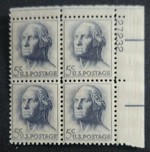 US Scott 1213 - George Washington - MNH - 1962 Issue - Plate Block of 4 - Picture 1 of 1