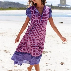 Jaase Nella Midi Dress Haven Print Size L (Size 12-14) Pockets Cap Sleeves - Picture 1 of 8