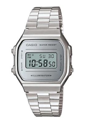 Casio A168WEM-7EF Vintage Digital Silbern Spiegelnd - Bild 1 von 2