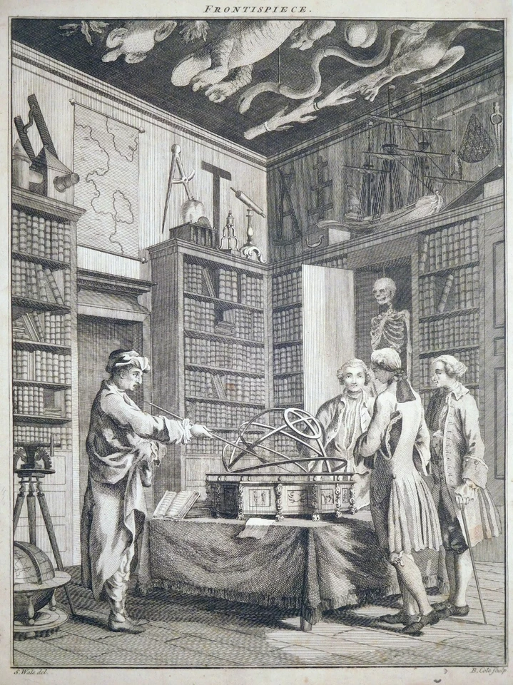 Radierung, Barocke Wunderkammer, S. Wale/ B. Cole, 1759, Camera Obscura - Bild 1 von 4