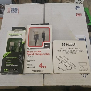 Micro to USB 4ft and Power cord barrel style combo - Picture 1 of 2