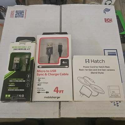 Micro to USB 4ft and Power cord barrel style combo - Image 1 of 2