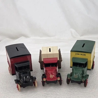  Lot of 3 ERTL 1926 Mack Bulldog Die-Cast Truck Banks—Deere, TSC, Red Panel - Image 1 of 4