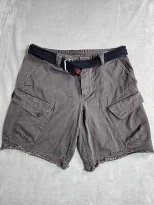 Bermuda cargo Armani Exchange masculina tamanho 36 cinza designer com cinto Y2K AX - Imagem 1 de 4