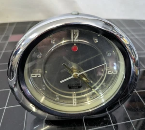 Wecker 70er Jahre Space Age Chrom Vintage Reiseuhr - Bild 1 von 12