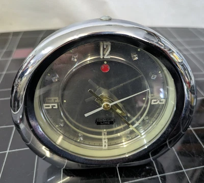 Wecker 70er Jahre Space Age Chrom Vintage Reiseuhr - Bild 1 von 4