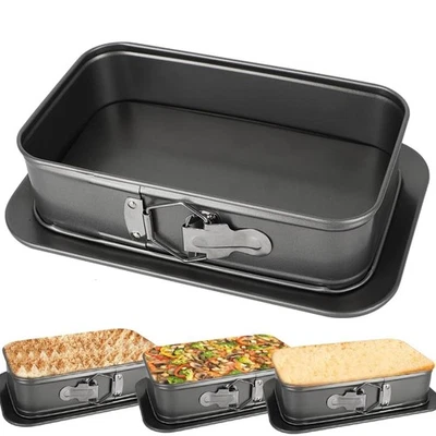 Springform Kuchenbackform Kastenform anthrazit Springform eckig mit Deckel - Bild 1 von 4