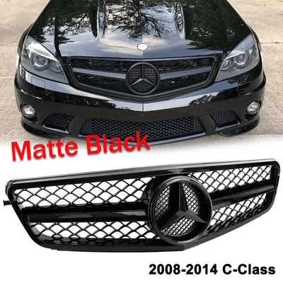Front Black Grill W/Emblem For Mercedes Benz W204 C250 C300 2008-2014 Grille - Image 1 of 4