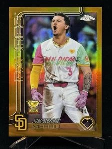 2025 Topps Chrome Jackson Merrill #61 Gold Refractor /50 Rookie Cup - Bild 1 von 3