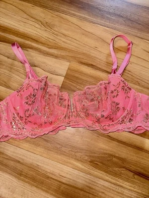 Sutiã Victoria’s Secret Dream Angels Deadstock novo sem etiquetas renda rosa e dourado 36C - Imagem 1 de 4