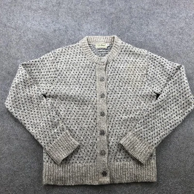 Suéter Vintage L.L.Bean Mujer Medio Gris Azul Botón Cárdigan Tejido Birdeye Foto 1 de 4