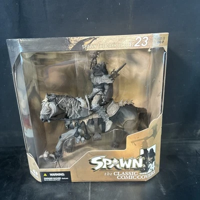 Spawn Dark Ages Series 24 Black Knight Battlehorse & Ax Deluxe Set McFarlane - Image 1 of 4