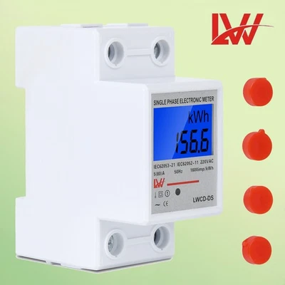 Wechselstromzähler Stromzähler Hutschiene 1 phase LCD Digitaler Stromzähler 80A - Bild 1 von 4