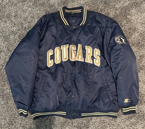 Rare Vintage Starter Mens XL, Snap Jacket BYU Brigham Young University Cougars - Picture 1 of 13