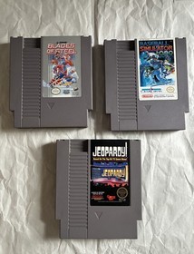 Nintendo NES Games Lot of 3 Jeopardy, Blades Of Steel,Baseball Simulator 1.000 .