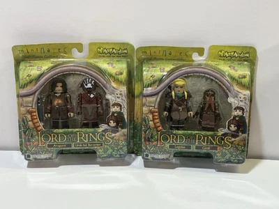 Senhor dos Anéis LEGOLAS & GIMLI & Aragorn + mais mini figuras MiniMates 2004 - Imagem 1 de 2