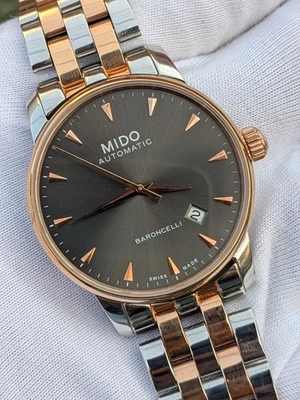 MIDO Baronceli Automatic Gray Dial Date Indicator Swiss Mens Watch Ref-M8600-B - image 1 of 4