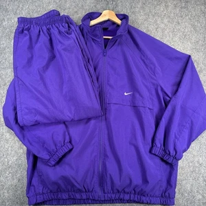 Nike Tracksuit Mens XL Purple Windbreaker Jacket Pants Set Mesh Lined Swoosh - Picture 1 of 24