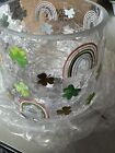 Yankee Candle Crackle Jar Shade J/s Rainbows Shamrocks St. Patrick's Day Green