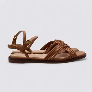 Sandalias planas Cole Haan para mujer con nudo Jitney de cuero con tiras talla 8B - Imagen 1 de 8