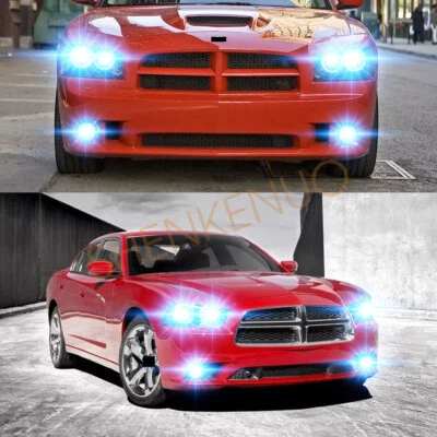 For Dodge Charger 2011 2012 2013 2014 6X Ice Blue LED Headlight + Fog Light Bulb - Image 1 of 4
