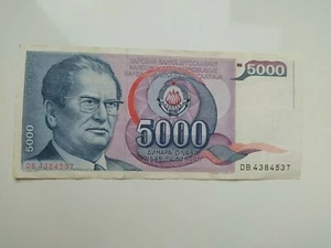 BANCONOTA 5000 DINARI YUGOSLAVIA - COME DA FOTO - Bild 1 von 2