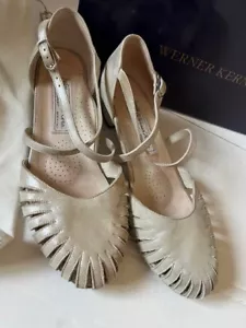 Tanzschuhe Werner Kern MURIELLE 34 Gr. 4,5 Samtziege Perle Silber - Bild 1 von 6