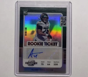 2021 Contenders Optic Alijah Vera-Tucker Silver Prizm Rookie Autograph #148 Jets - Picture 1 of 2