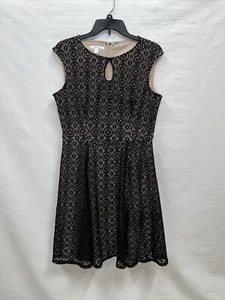 London Times Dress Womens Sz 12 Black Crochet Lace Sleeveless Midi Capsule - Picture 1 of 14