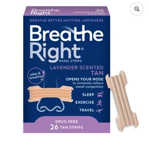 Breathe Right Nasal Strips, Calming Lavander Scent, Help Stop Snoring, 26 Count - Picture 1 of 8
