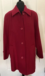 Vintage Pendleton Red 100% Wool Car Coat Womens 8 Med Length - Picture 1 of 12