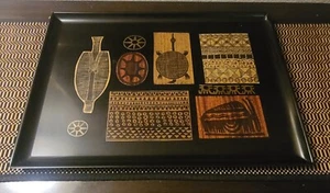 Mid Century Couroc Tray-Pacific Island Art Theme-18" x 12.5"-Made in Monterey CA - Picture 1 of 7