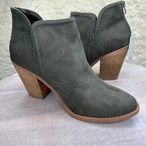 Joie Kayden Damen Stiefeletten Größe 10 Armeegrün Kunstleder Absatz Stiefel Neu - Bild 1 von 12
