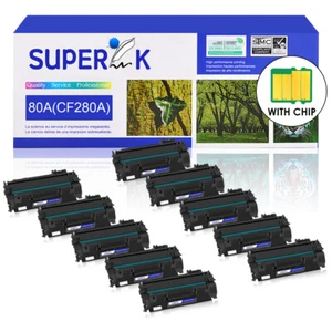10PK CF280A Kaseta z tonerem do HP LaserJet Pro 400 M401a M401n M401dn M401dw - Zdjęcie 1 z 24