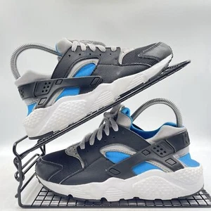 NIKE AIR HUARACHE BLACK TRAINERS SIZE UK 5 BLUE GREY GYM RUNNING 654275-013 - Picture 1 of 8